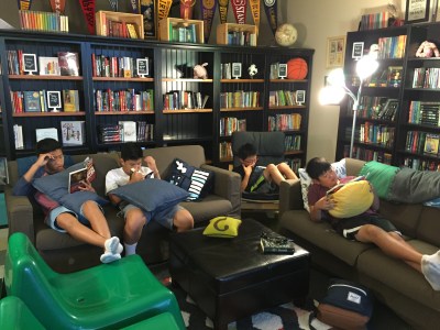 middle school guys reading