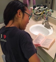 blow drying and reading